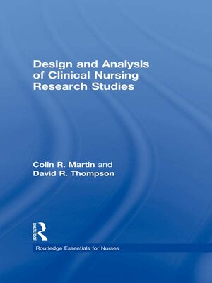 cover image of Design and Analysis of Clinical Nursing Research Studies